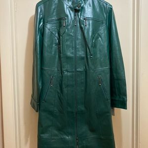 Jessica London Dark Green Leather Jacket